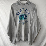 Hanes Seattle Washington Hoodie Puget Sound 53 Hoodie Drawstring Grey Unisex L