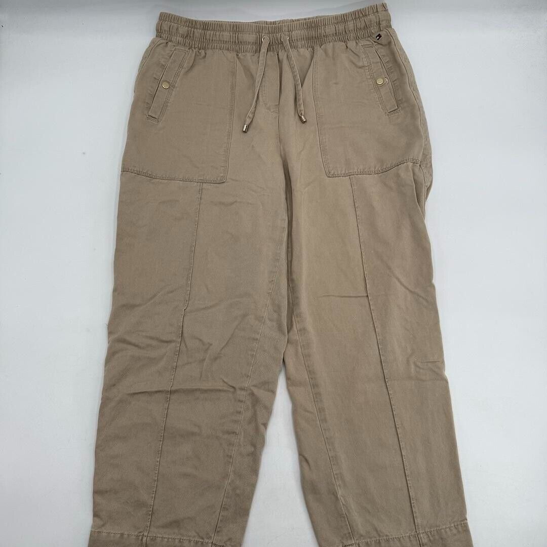 Tommy Hilfiger Khaki Beige Tan Jogger Stretch Chino Pants Pockets Adult Size M