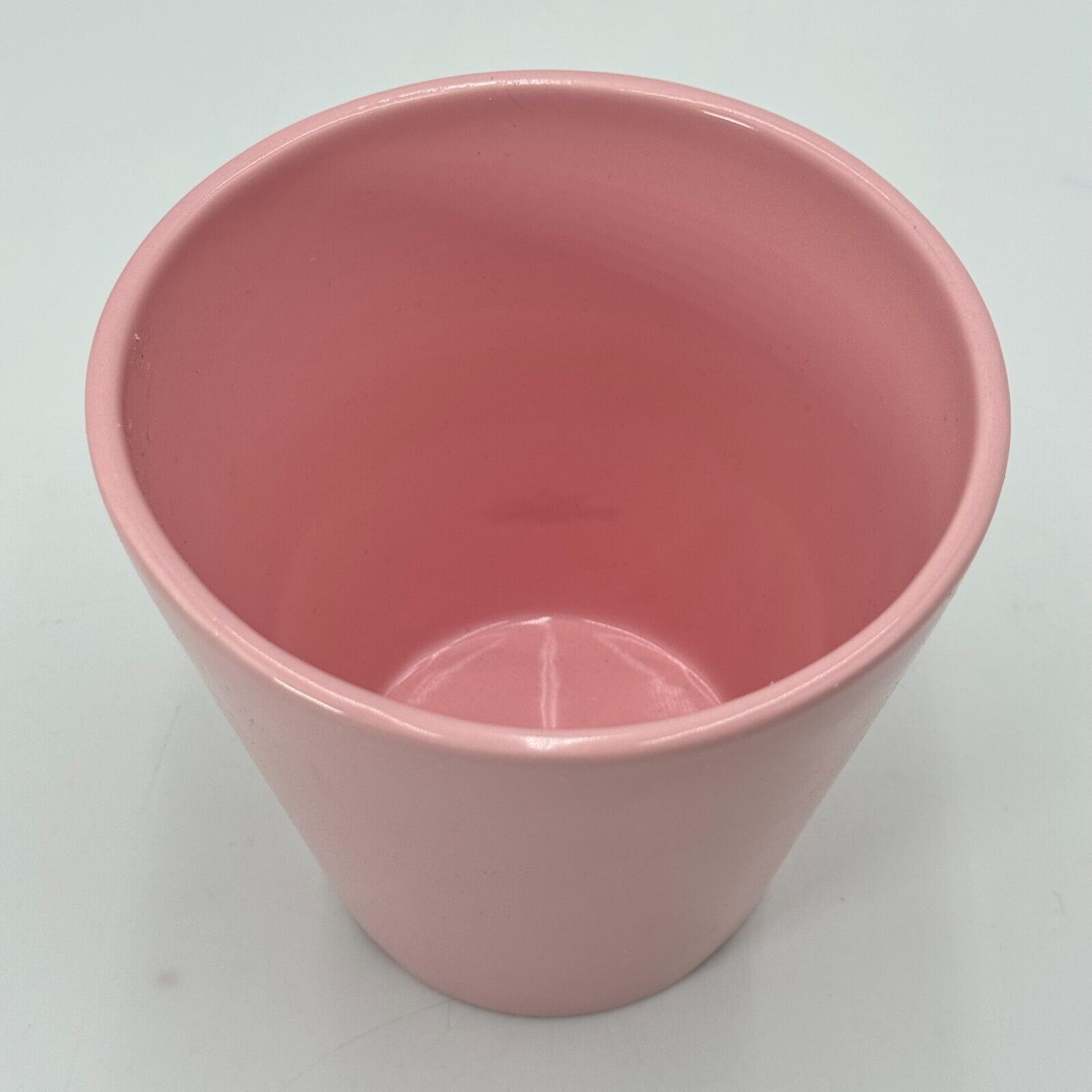 Ceramic Flower Pot Pink God’s Joyful Garden Snail Small 5.5" Bottom Drain New