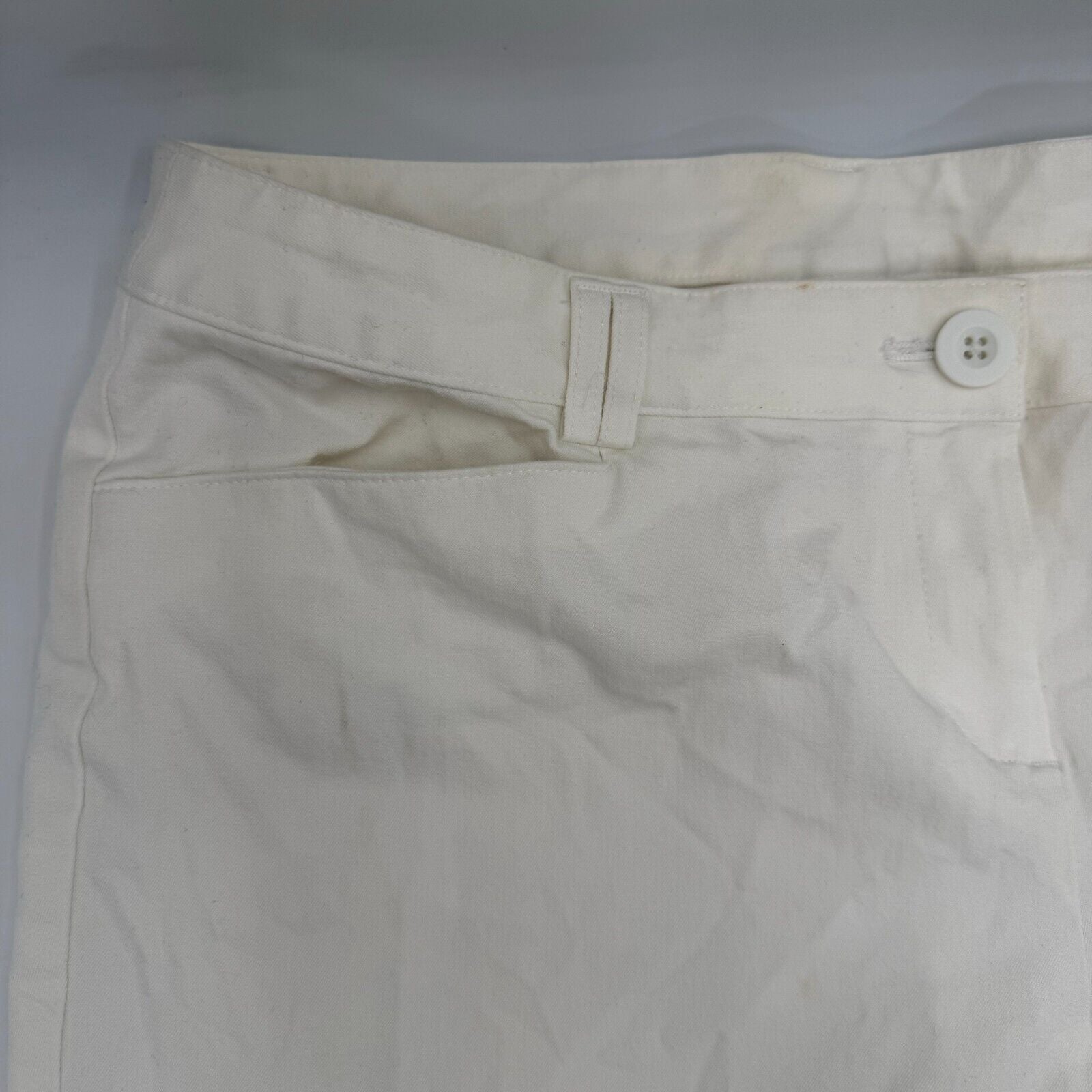 Lane Bryant Womens Skinny Stretch Cotton Pants White Preppy Minimalist Size 14