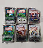 Lot of 6 New Maistro Marvel/Ultimate Marvel Die Cast Cars - Hulk,Spiderman,More
