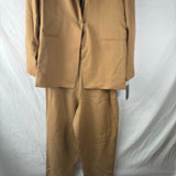 Valerie Stevens Womens Classic Preppy Notch Petite Pant Suit Set Tan Size 6P NWT