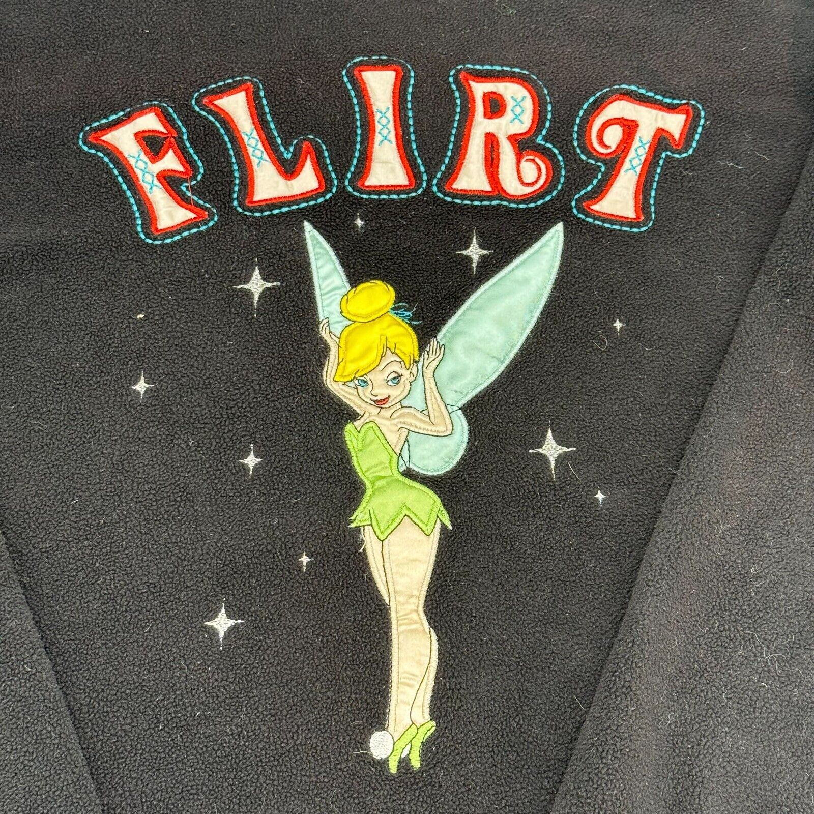 Disney Tinkerbell Womens Flirt Crewneck Long Sleeve Sweatshirt Black XL Whimsy