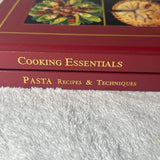 Set of 2 Cooking Club of America Cookbooks: Pasta & Cooking Essentials Color HC