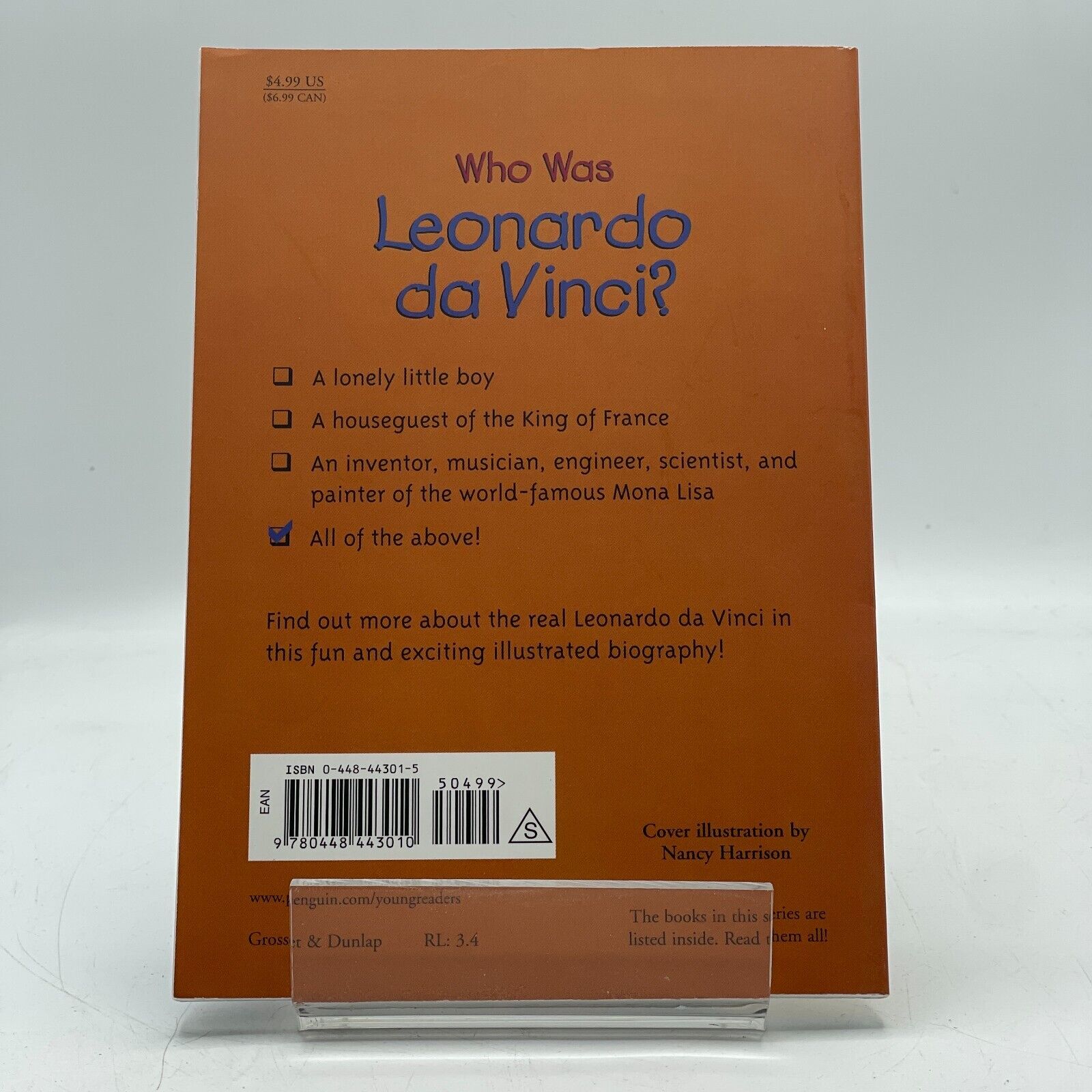 "Who Was Leonardo Da Vinci?" by Roberta Edwards, 2005 PAPERBACK