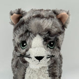 IKEA Lilleplutt Kitty Cat 8" Plush Stuffed Animal Gray Black White Tabby