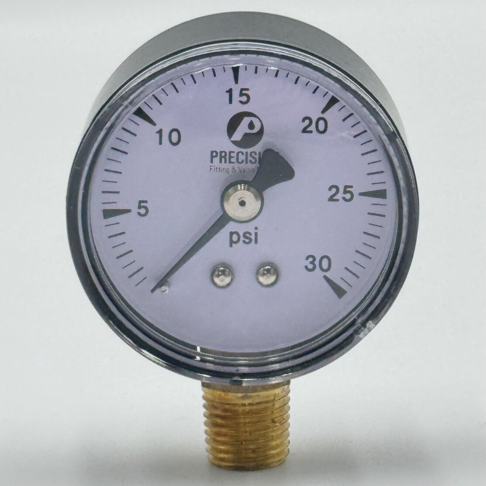 Precision Pressure Gauge SG302 0-30psi 1/2” Bottom Mount Thread 2” Face NIB