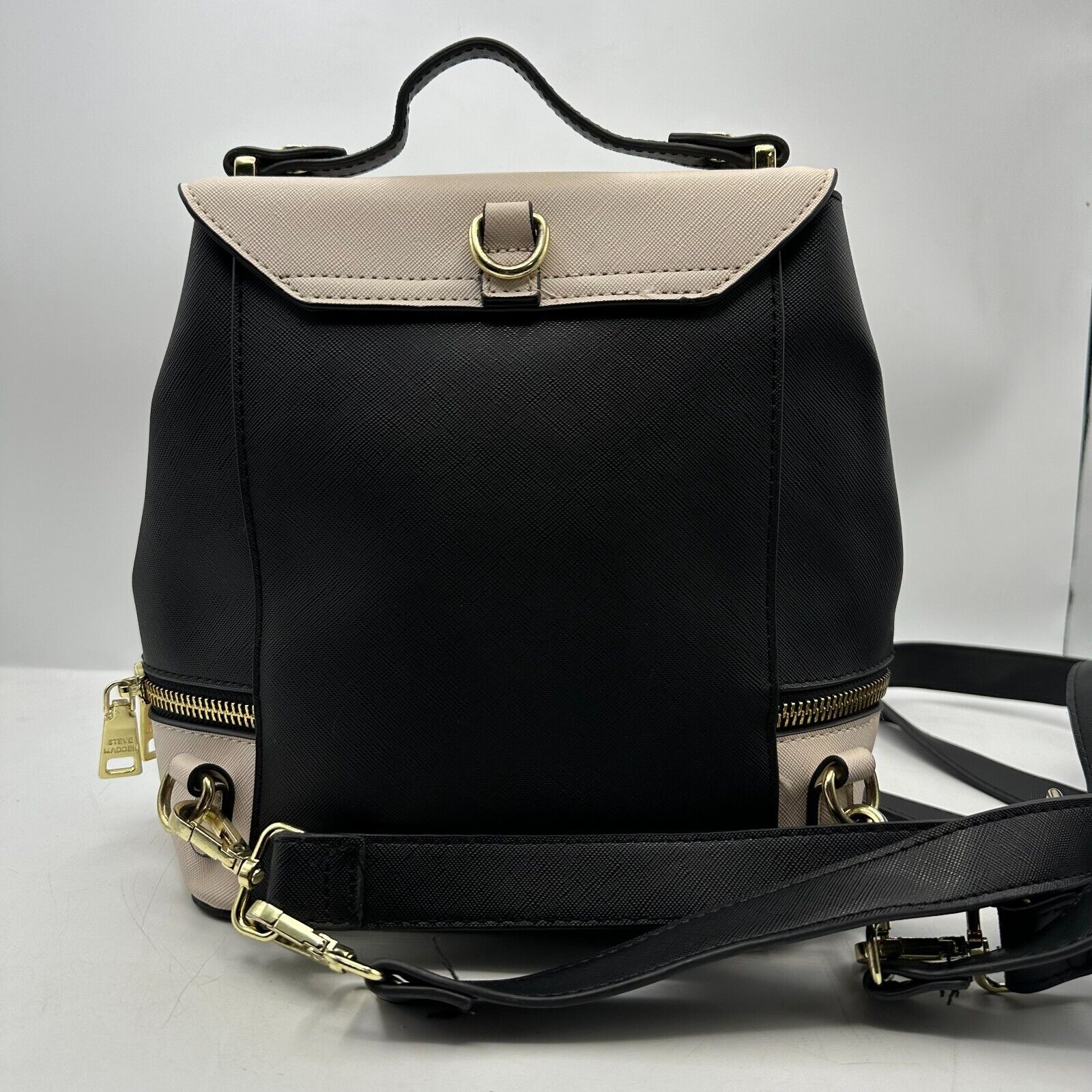 Steve Madden Backpack Purse Black Cream