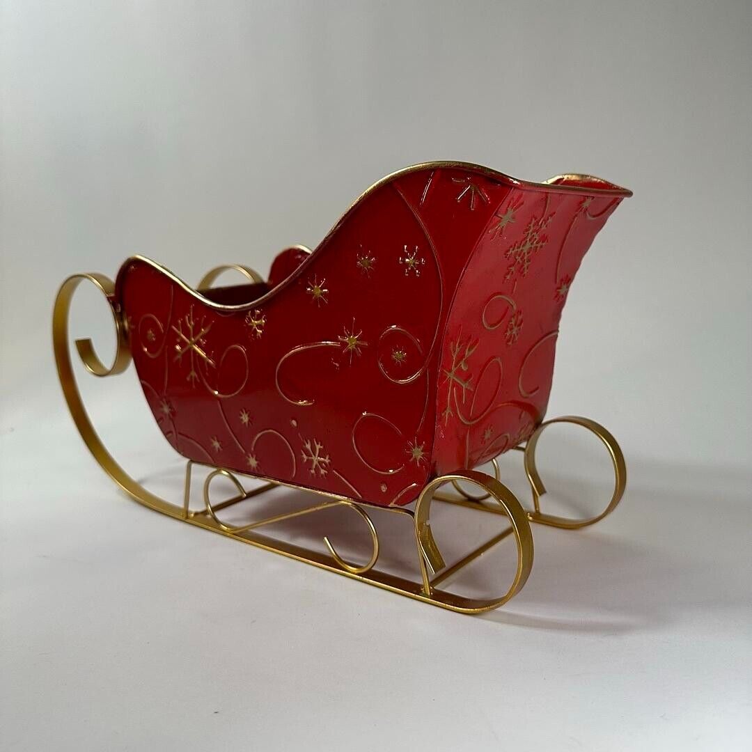 16" Long Metal Sleigh Christmas Holiday Decor