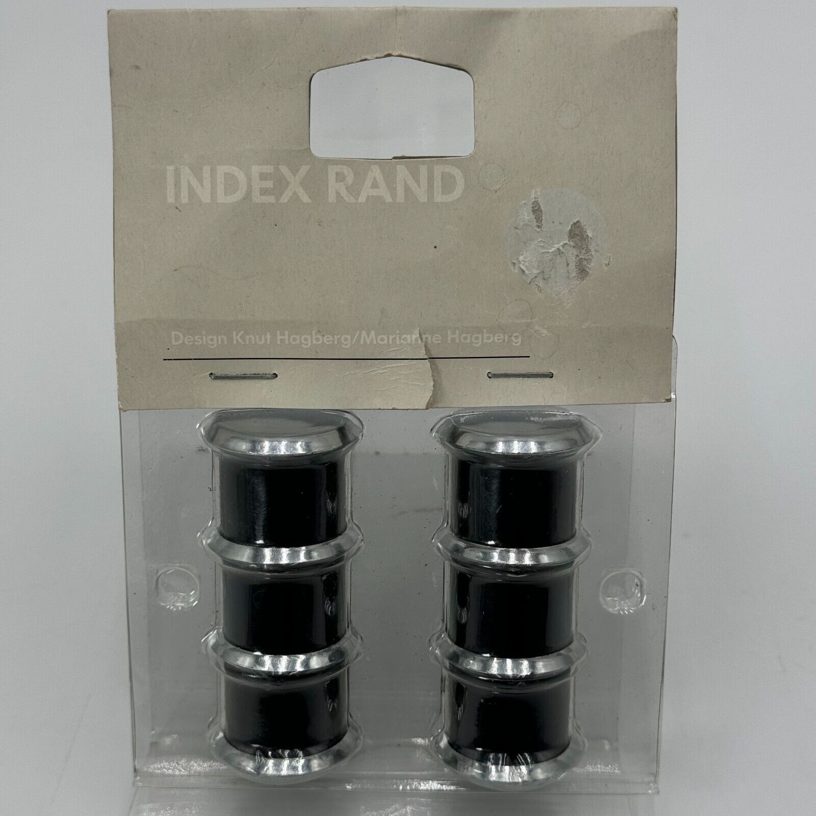 New IKEA INDEX RAND Curtain Rod Ends Finial Set 2 Pair Silver & Black