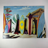 Surf Board Tin Metal Poster Hawaii Surf Shack Wall Decor