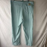 Fashion Pullstring Womens Cotton Straight Relaxed Denim Style Pants Mint Size M