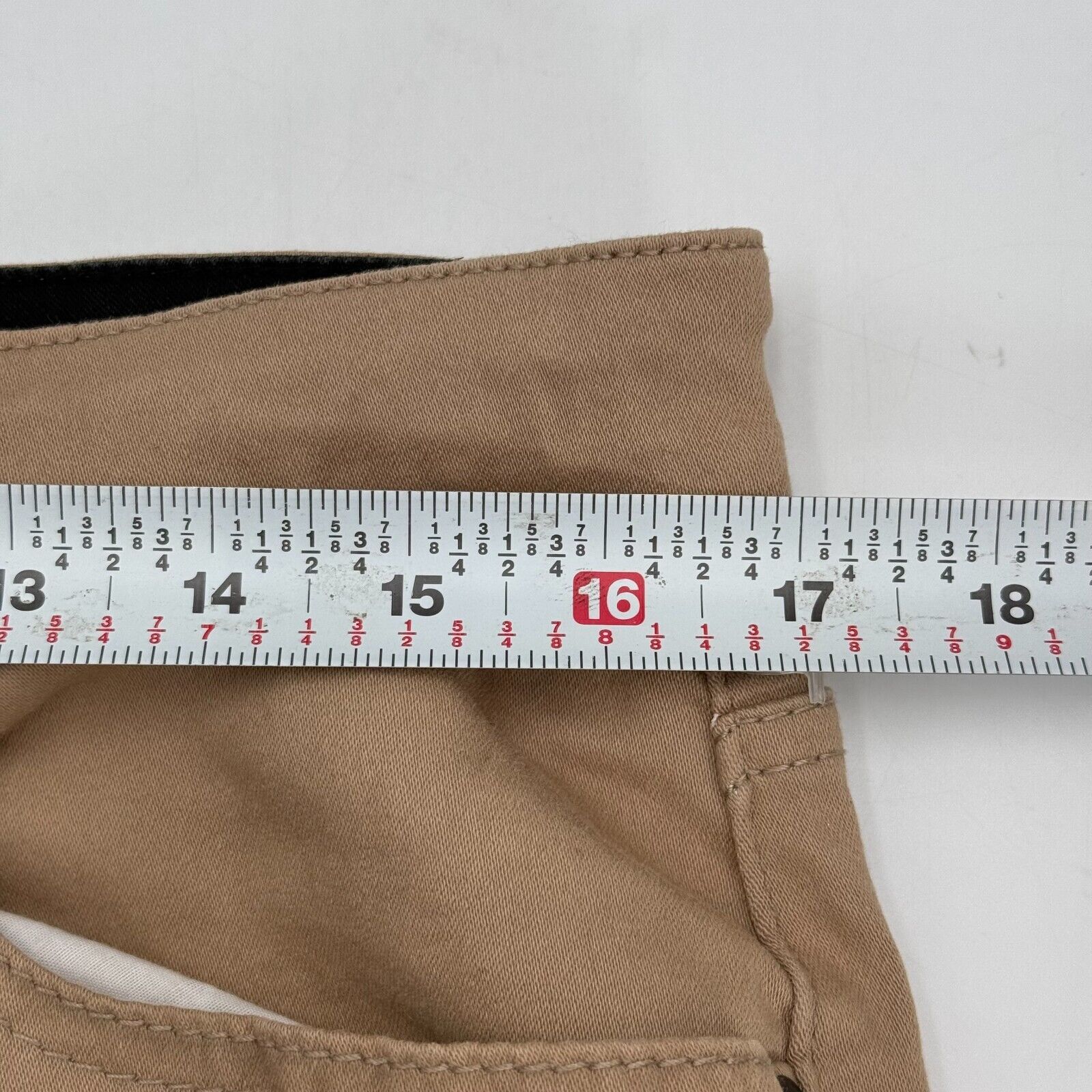 Fried Denim Mens Slim Cotton Stretch Pants 4-Pocket Comfortable Beige Size 34x30