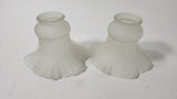 Vintage Frosted Petticoat Pendant Shades, 2 1/8" Fit, Ruffled Ceiling Fan Shades