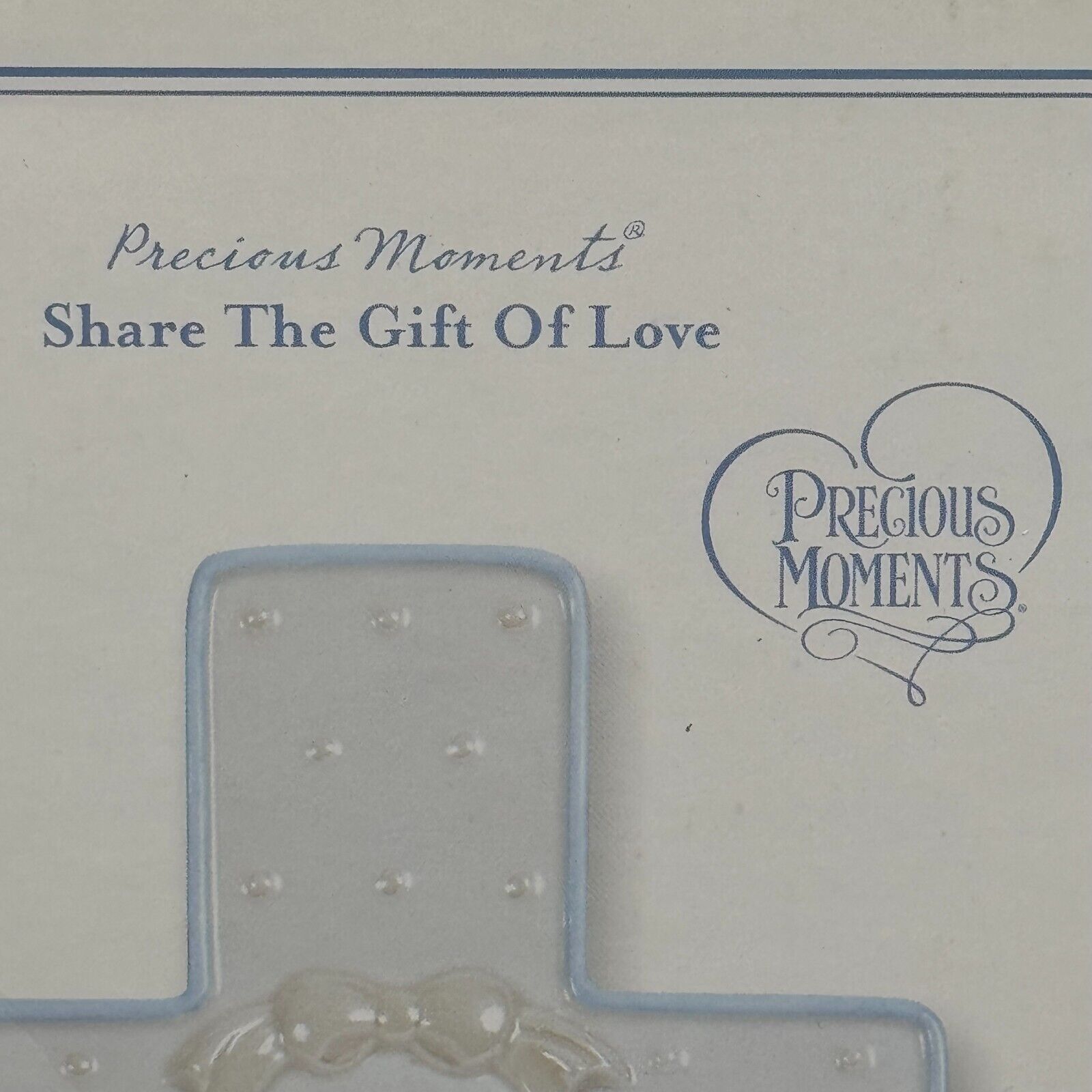 Precious Moments Wall Cross Dedicated Lord White Sheep Baby Blue Back Stand