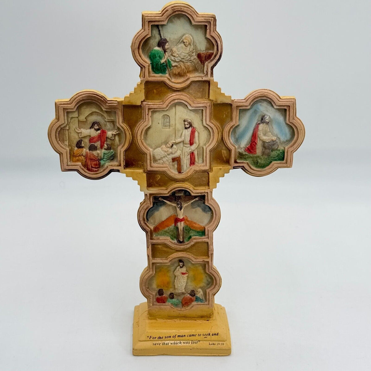 Collectable Jesus Story On Cross 13in Statue Classic Treasures Christian Decor