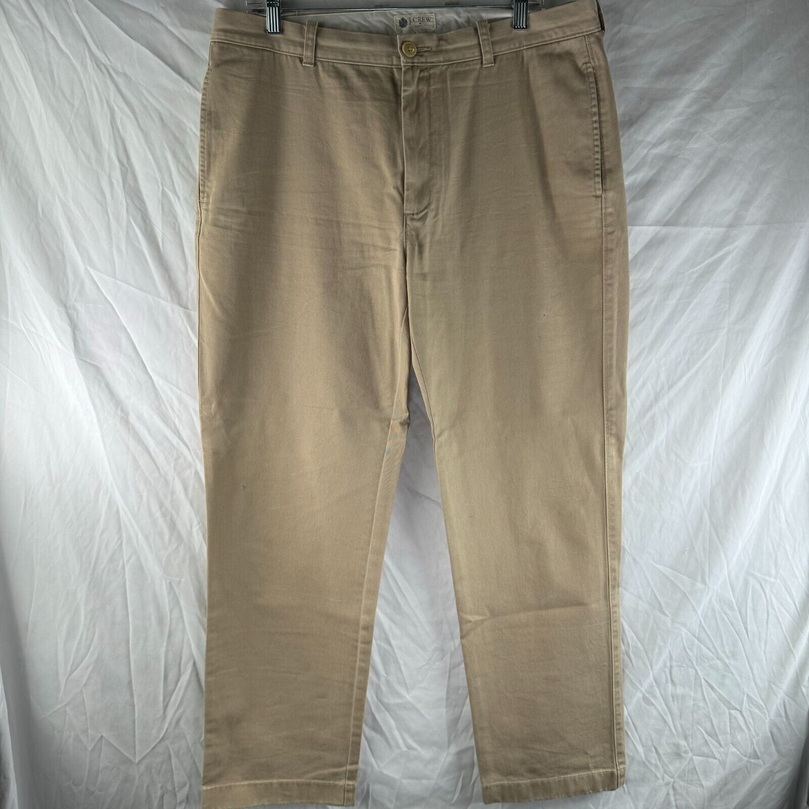 J Crew Flat Front Classic Fit Khaki Chino Pants Mens Size 36x30