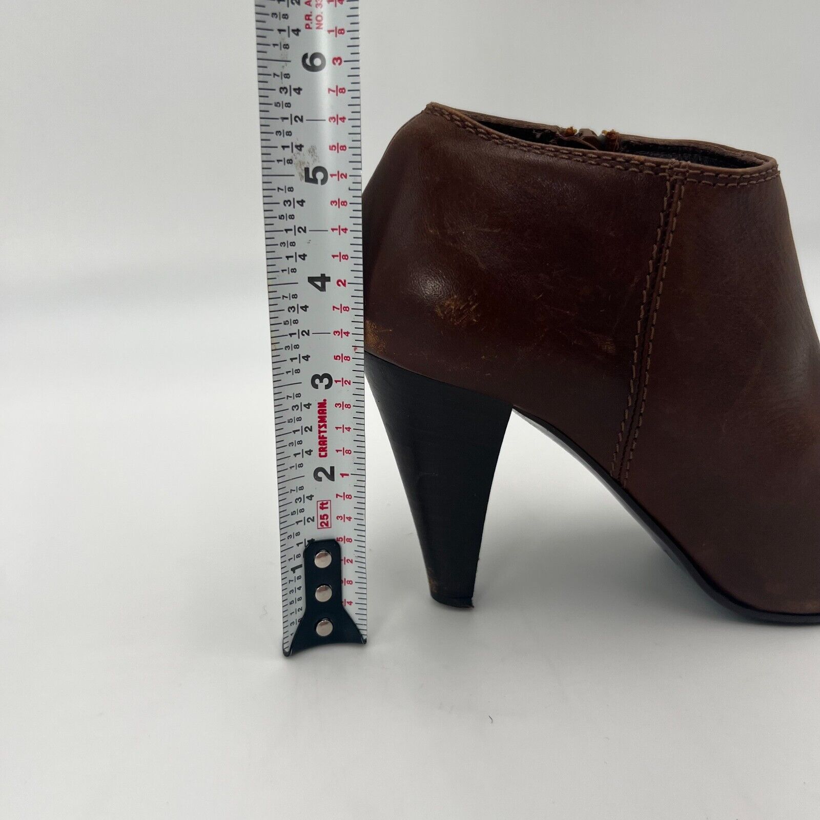 J. Crew Kingston Ankle Boot Chocolate Brown Italian Leather 3 inch Heel Size 6.5