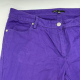 Chaus Womens Straight Mid Rise Stretch Denim Jeans Medium Wash Purple Size 10