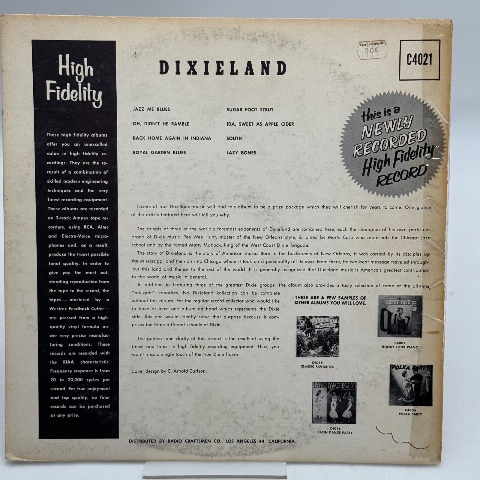 Dixieland Vinyl LP  Golden Tone 14021 High Fidelity JAZZ