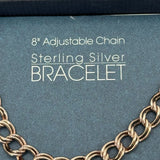 Bob Siemon Designs Sterling Silver 8” Adjustable Chain Parallel Curb Bracelet