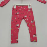 Carters Pink Floral Matching Pajama Set Long Sleeve Shirt Leggings Size 18m New