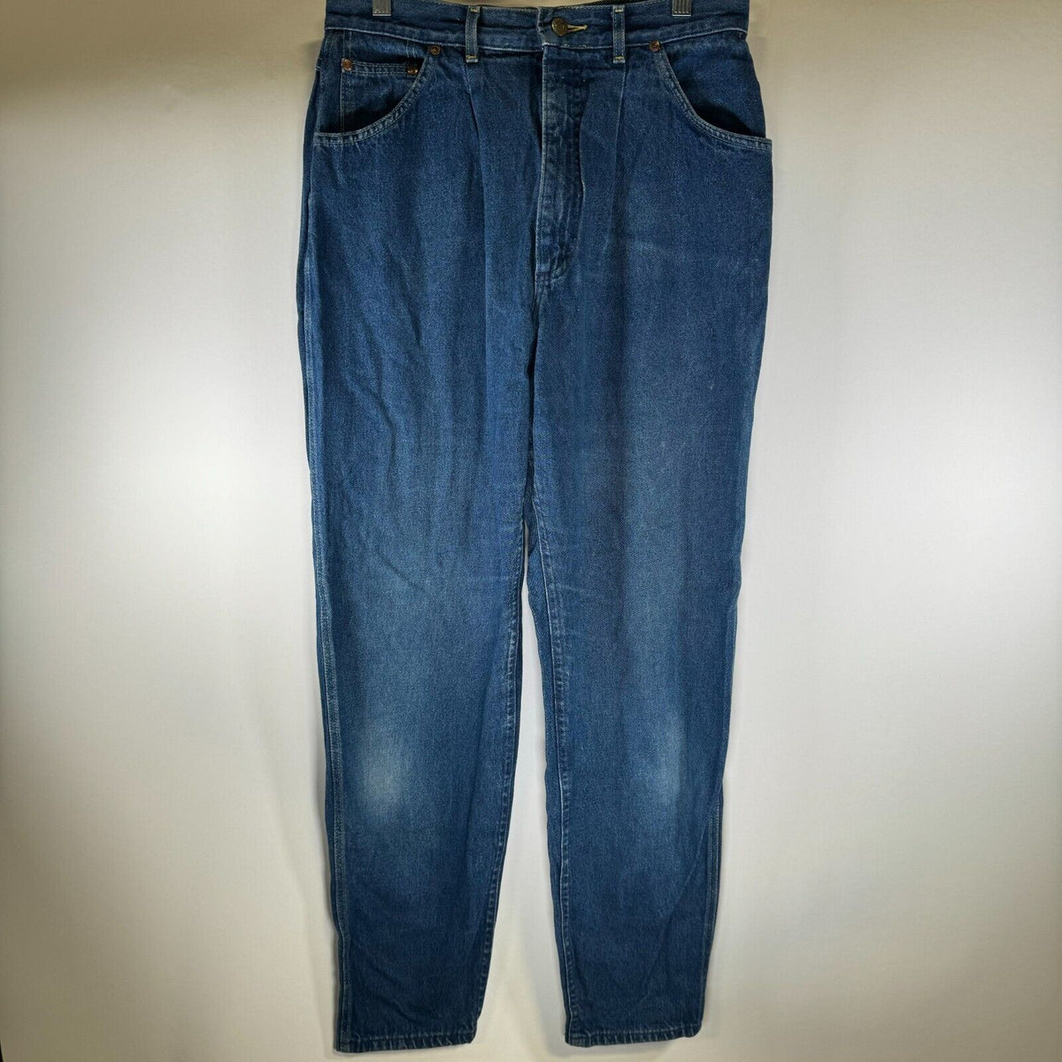 Lee Womens Tapered High Rise Jeans Blue Denim Rider Vintage Size 16