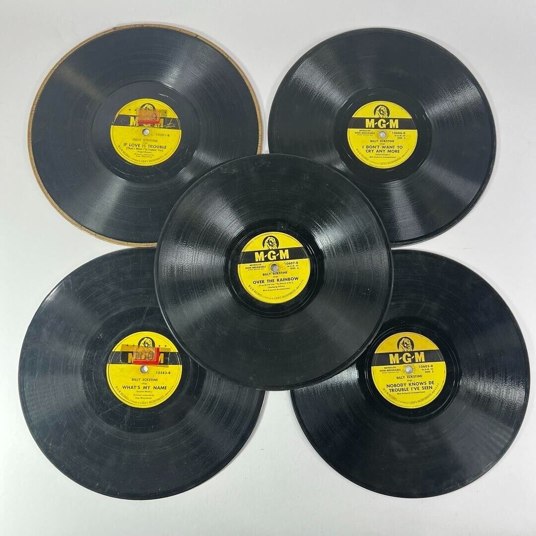 BILLY EKSTINE Songs By MGM Set of 5 - Double Sided 78rpm Vinyl - Crack in One