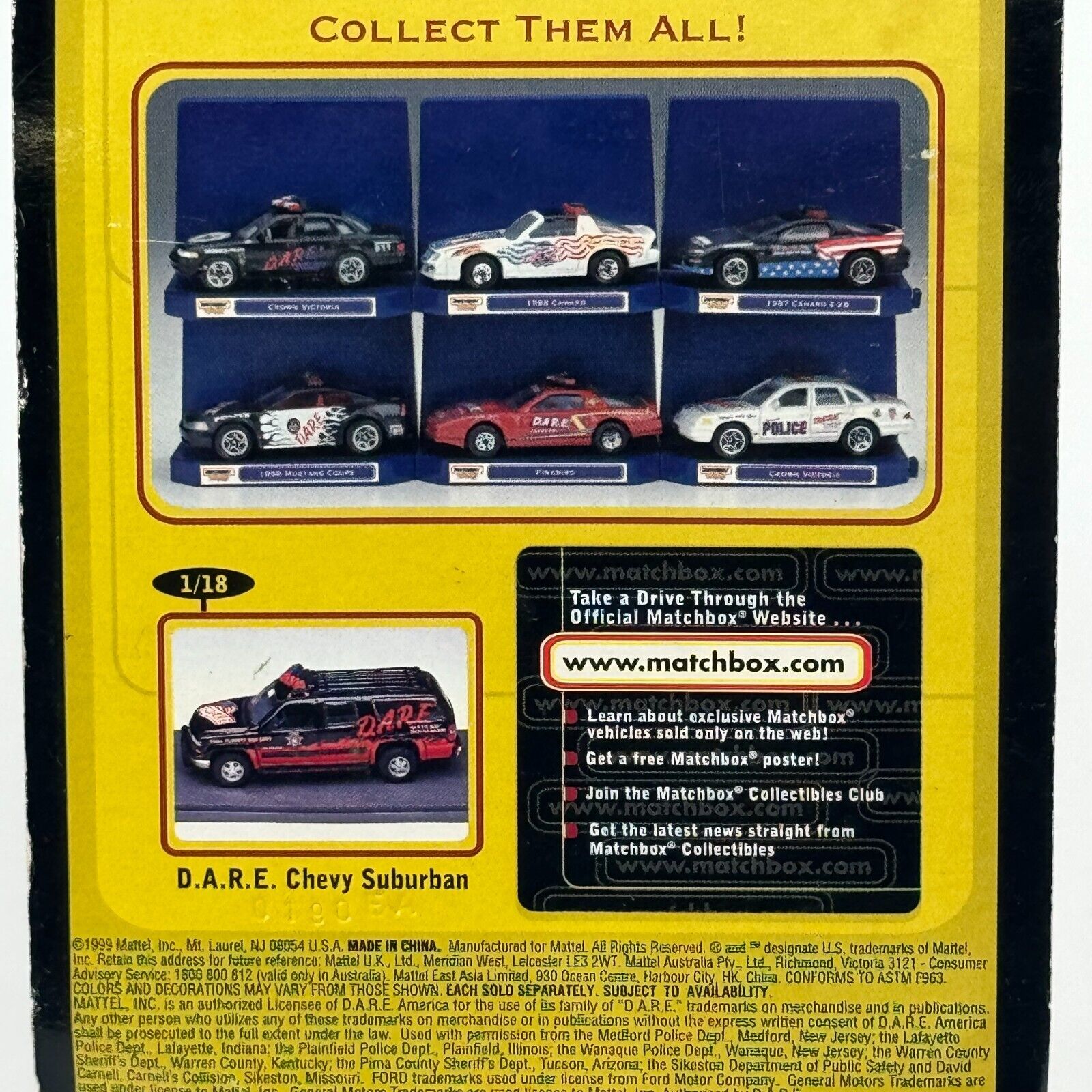 Matchbox D.A.R.E. Collectibles Plainfield Police Department: Plainfield, Illinoi