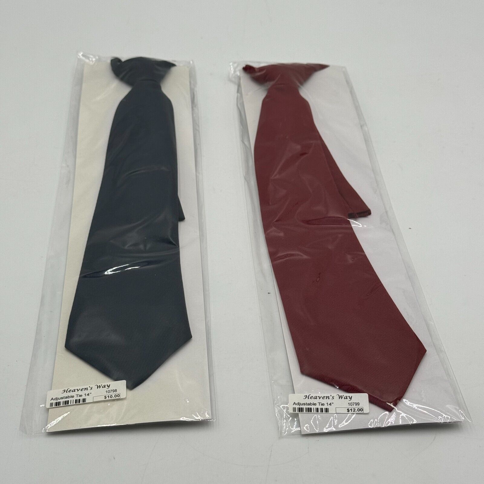 2 pack 14in Adjustable Ties Red Navy Blue Easy Hook On Classic Dress Tie Sealed