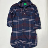 Dip Purple Plaid Long Line Jacket XS Flannel