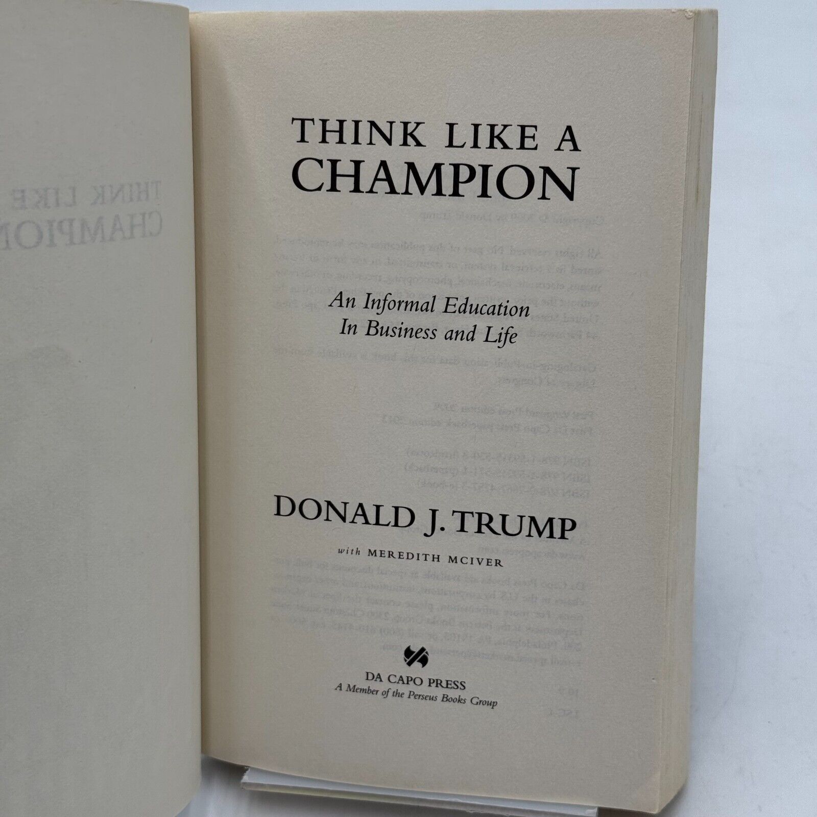 President Donald J. Trump Think Like a Champion Business Education Bestseller PB