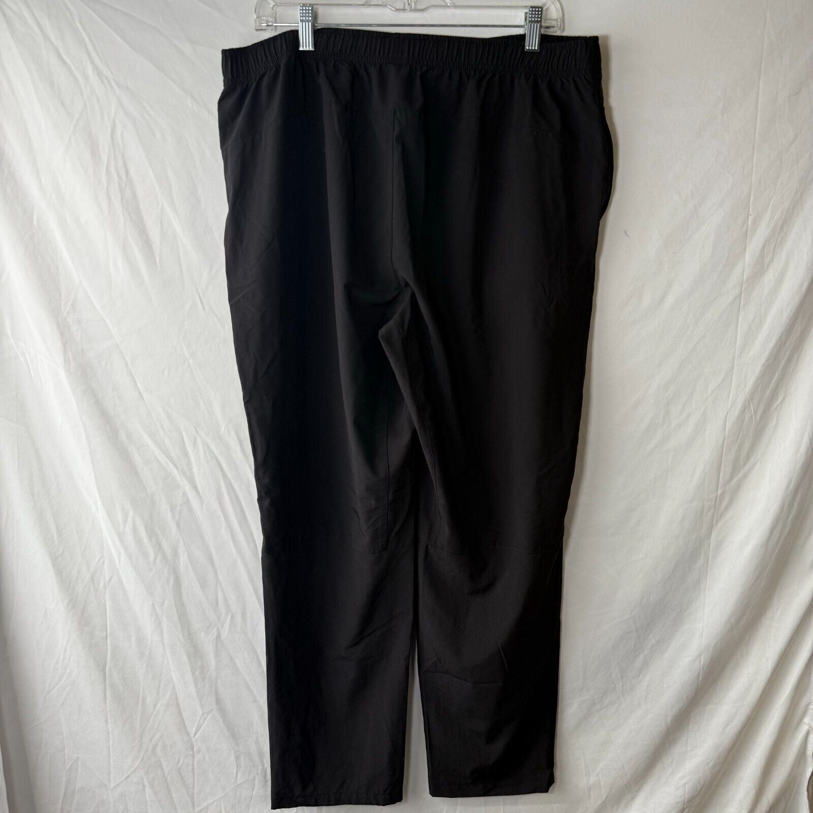 Mens Black Athletic Track Pants Breathable Workout Gym Stretch Comfort Size L