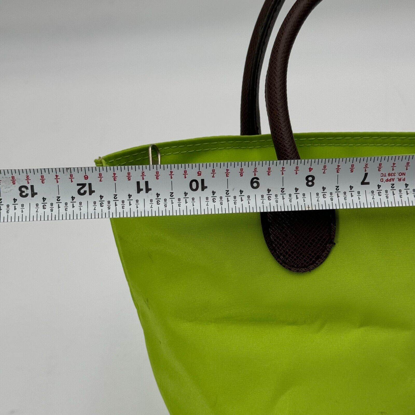 JoAnn Marie Designs Mini Tote Purse Lime Green Brown Handles Zipper Pockets NWT