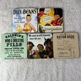 Set of 5 Robert Opie Vintage 50s 60s 70s Style Drink Coasters Retro Home Decor