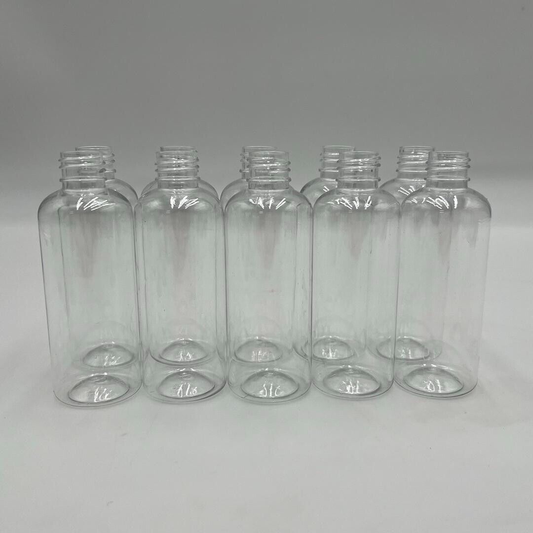 100ml (3.38 fl oz) Clear PET Plastic Bottles with 24/410 Neck Flip Cap - 30 Pack