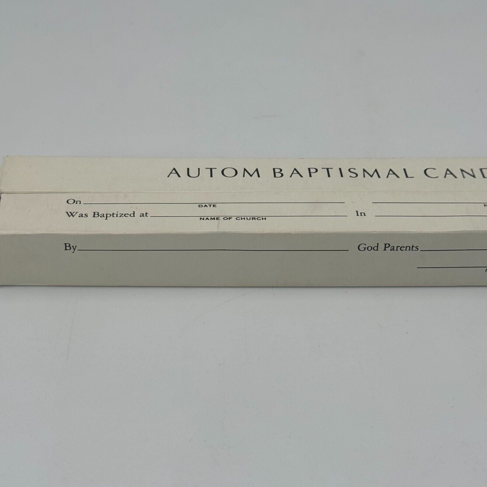 2 Pack Autom Baptismal 10in Candles Blue Cross Catholic Dedication Godparent NIB