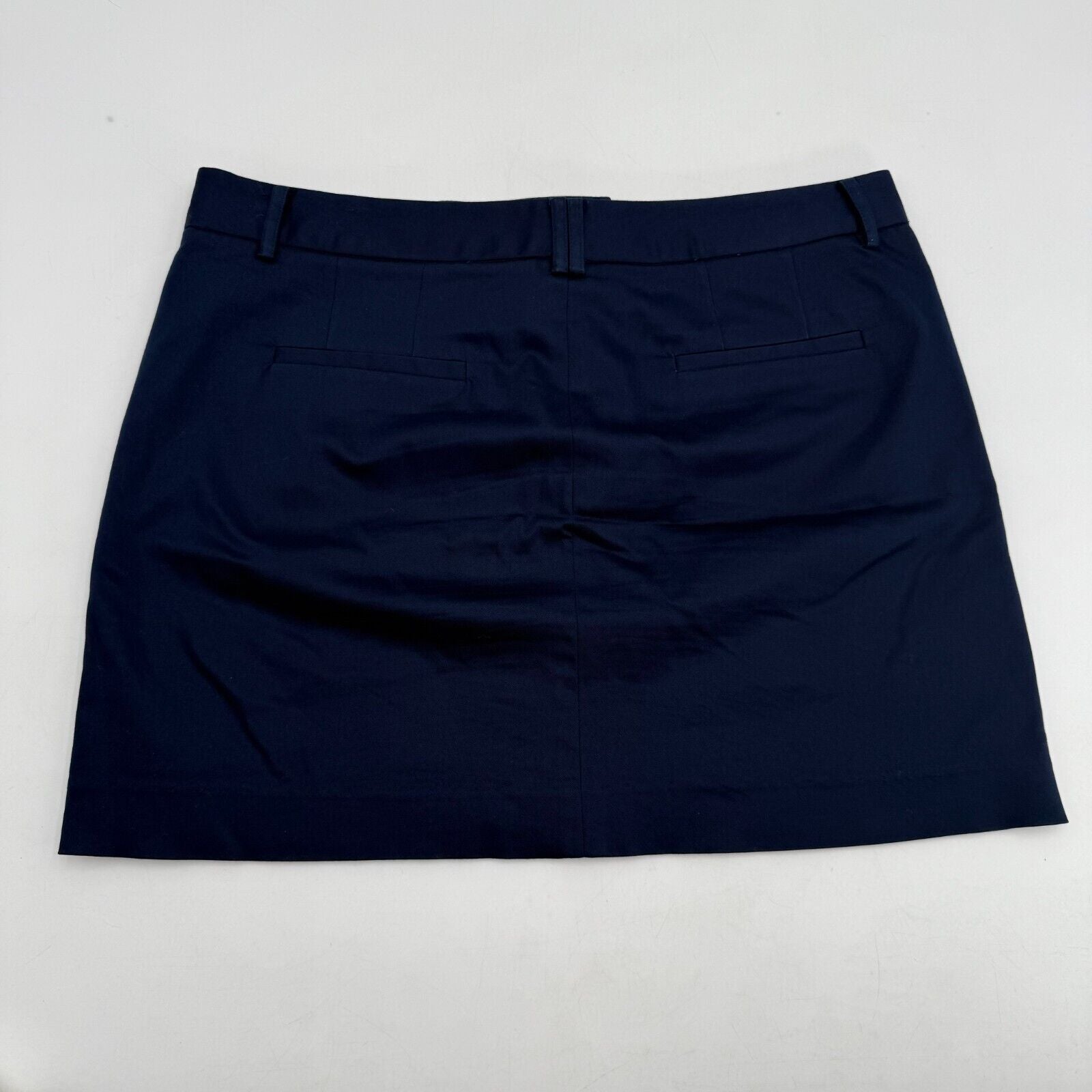 Vince Camuto Skirt Navy Blue 15in Zipper Button Clip Belt Loops Women’s Size 8