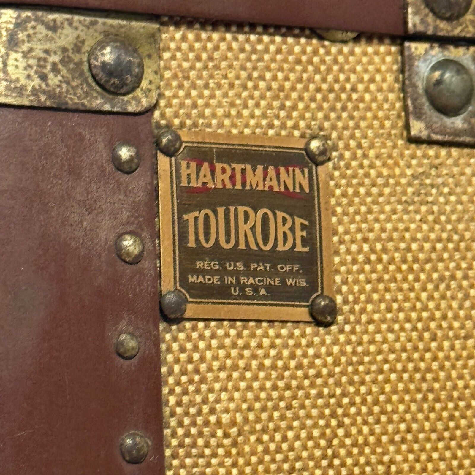 Vintage Hartmann Tourobe Gibraltarized Cushion Top Steamer Trunk Antique Luggage