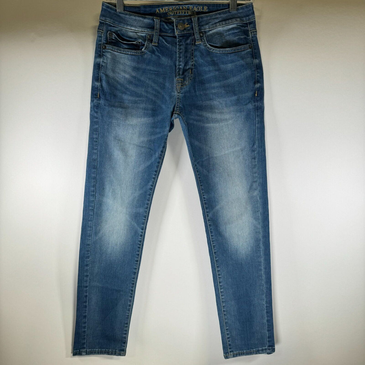 American Eagle Outfitters Extreme Flex Skinny Blue Wash Jeans Mens Size 28x28