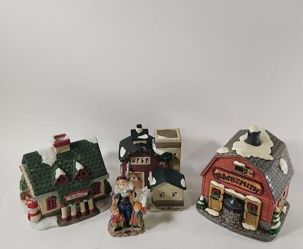 Lot of 4 Vintage Ceramic Christmas Decor, Seasonal Specialties, Lefton, Motrix