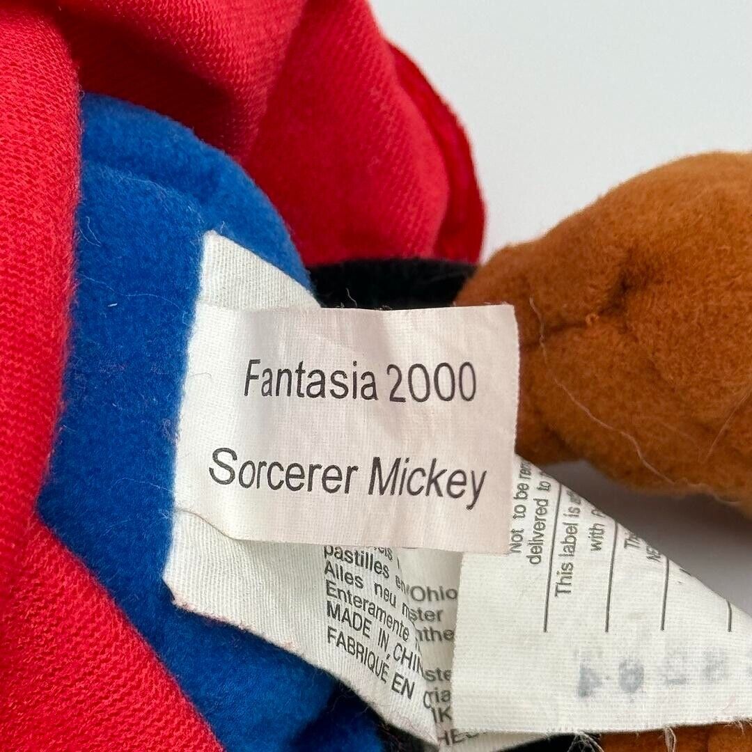 Disney Store Fantasia Sorcerer 2000 Mickey Bean Bag Plush 8” Vintage Z5