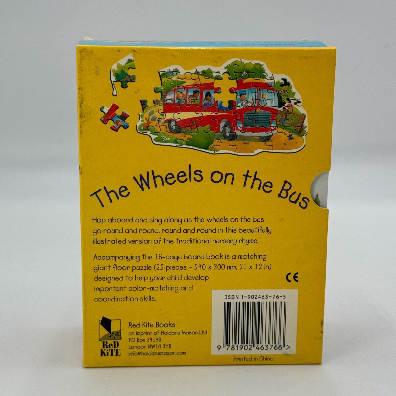 The Wheels On The Bus Illistrated 16 Page Book and Giant 25 Piece Jigsaw Puzzle