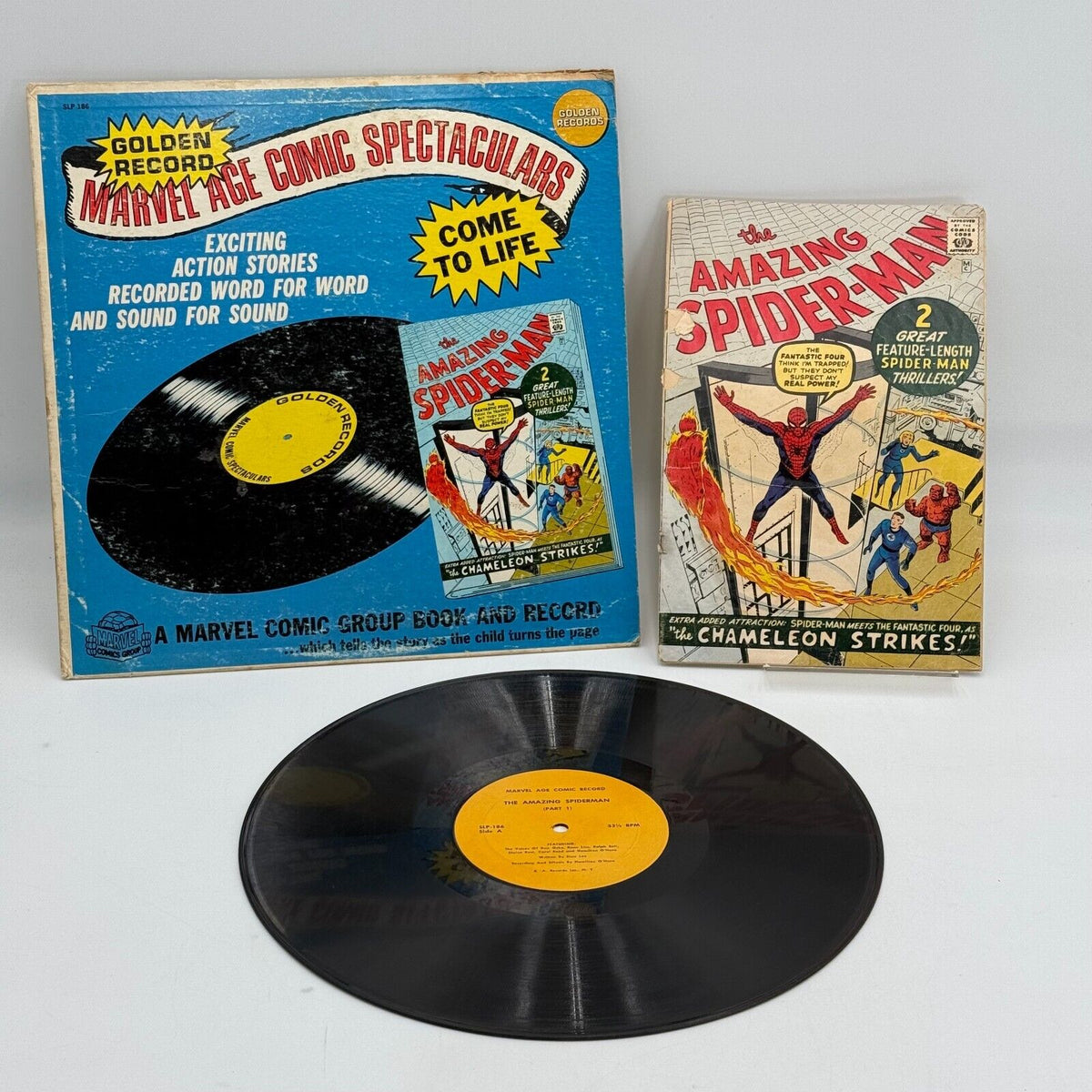 Amazing Spider-Man #1 Marvel Original Comics & Vinyl Record, 1966 Golden Record