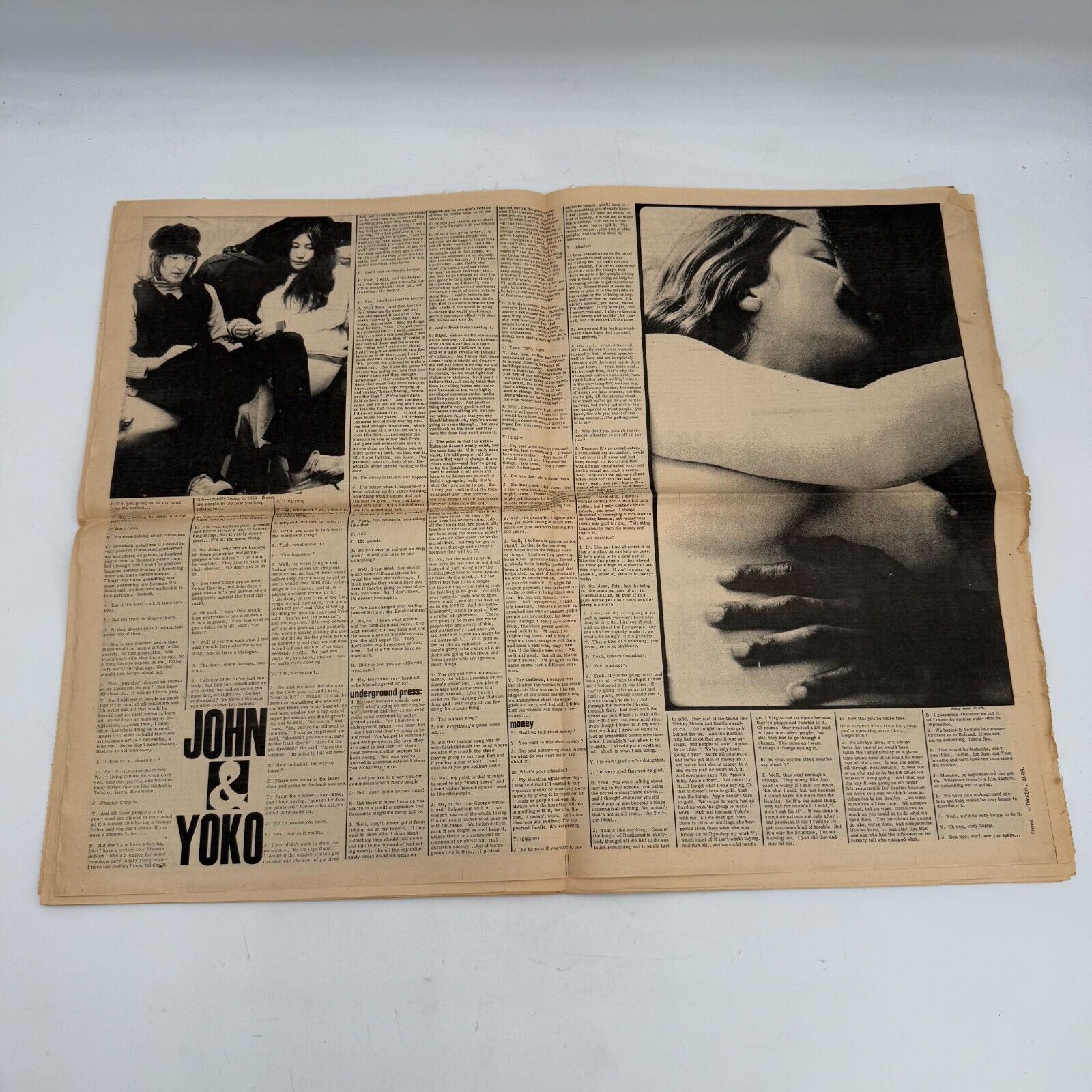 Berkeley Barb Issue 193 1969 John Lennon Yoko Interview Full Adult Newspaper