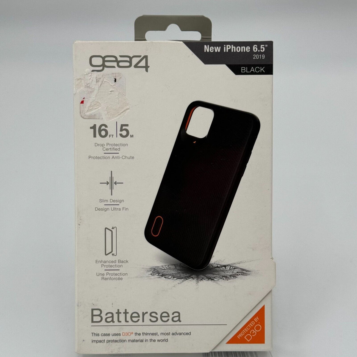 Gear4 Battersea Slim Case for iPhone 11 Pro Max D30 16ft Drop Black Orange - New