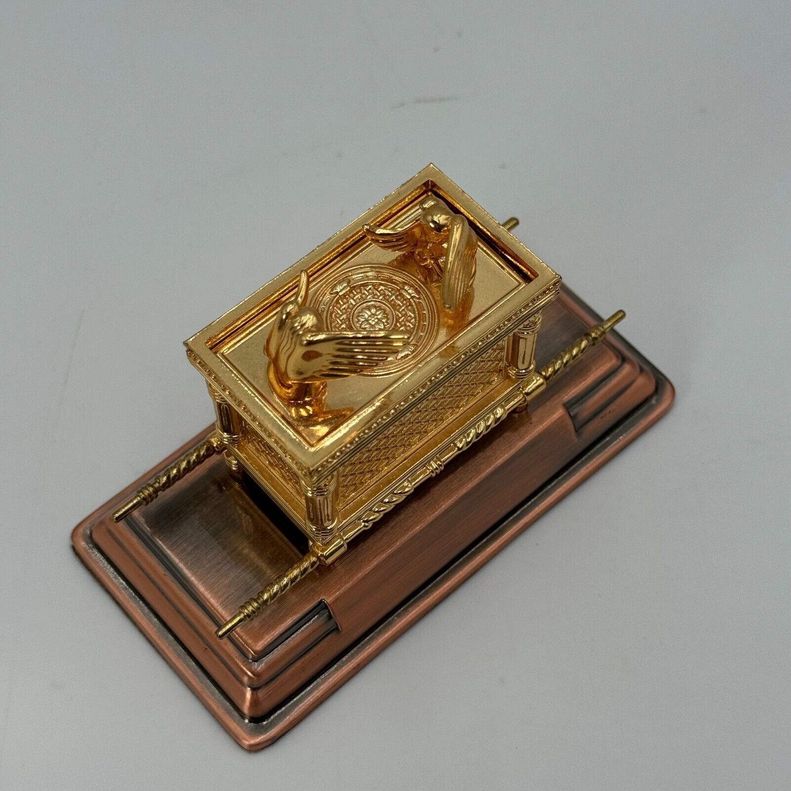 Jewish Gold Ark of God the Covenant Testimony on Copper Base - Small Size