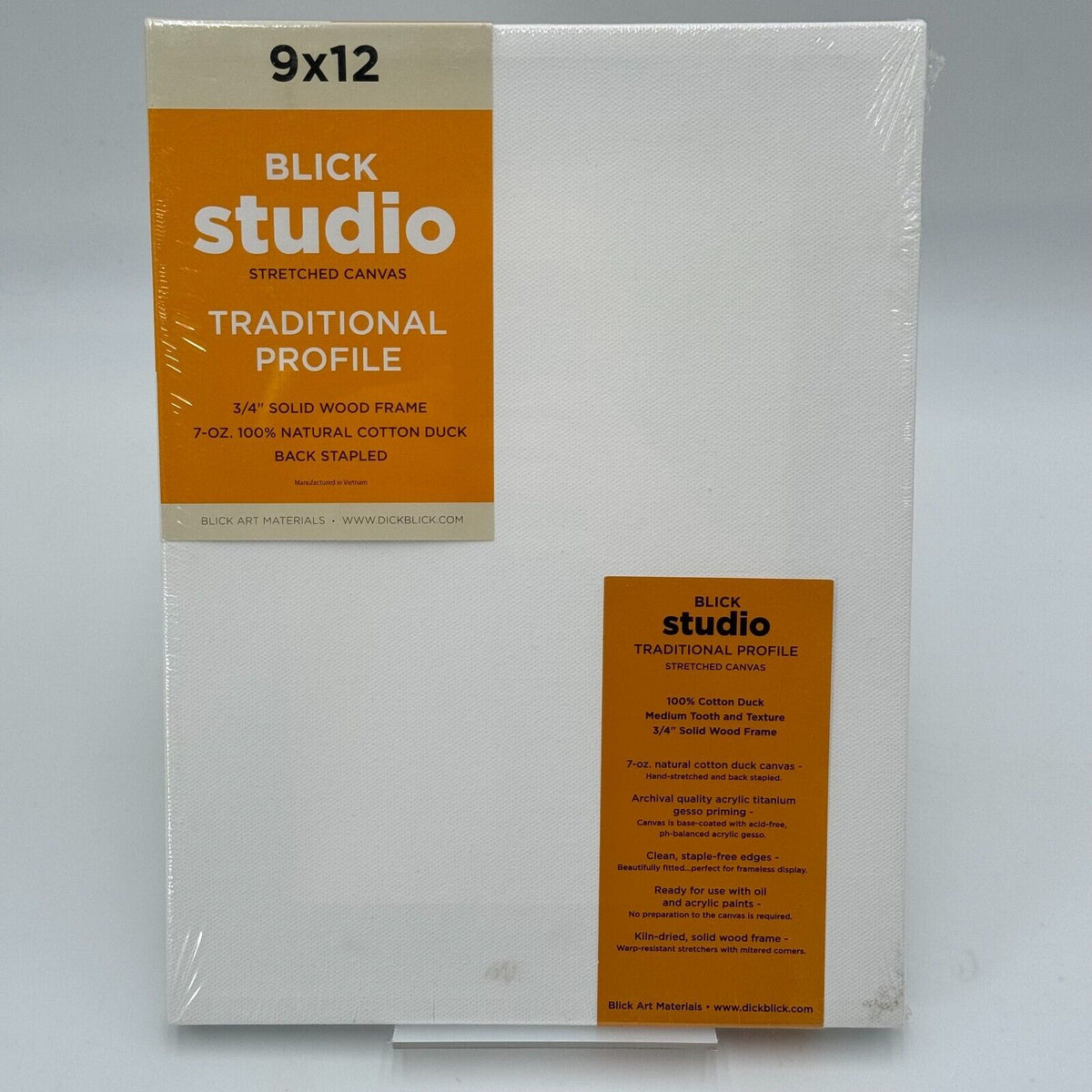 Blick Studio Stretched Cotton Canvas - 9" x 12", 3/4" Traditional Profile