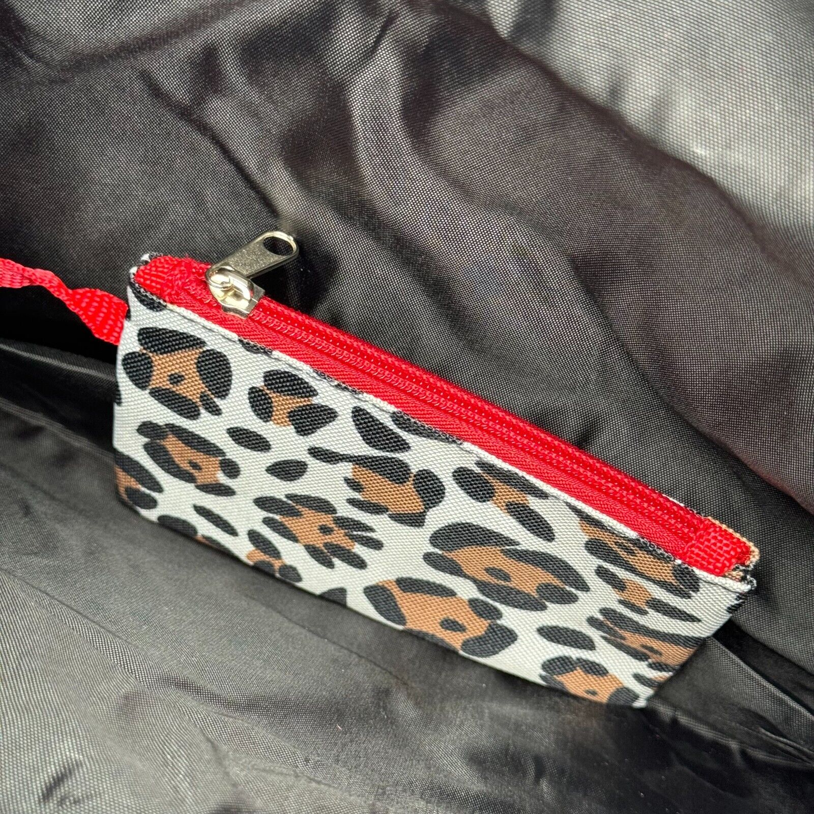 Leopard Print & Red Large Tote Bag with Mathching Coin Purse Zippered Psalm NWT