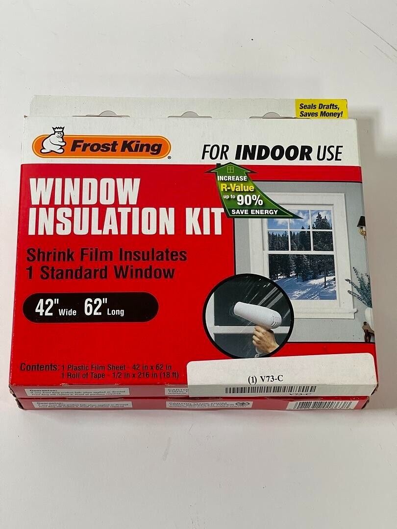 Frost King Set OF 2 Indoor Crystal Clear 42x64” Window Insulation Shrink Kit